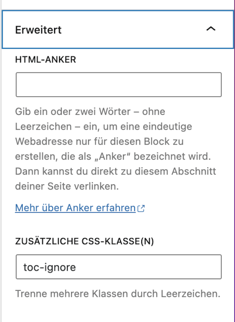 WordPress Sidebar CSS-Klasse eintragen