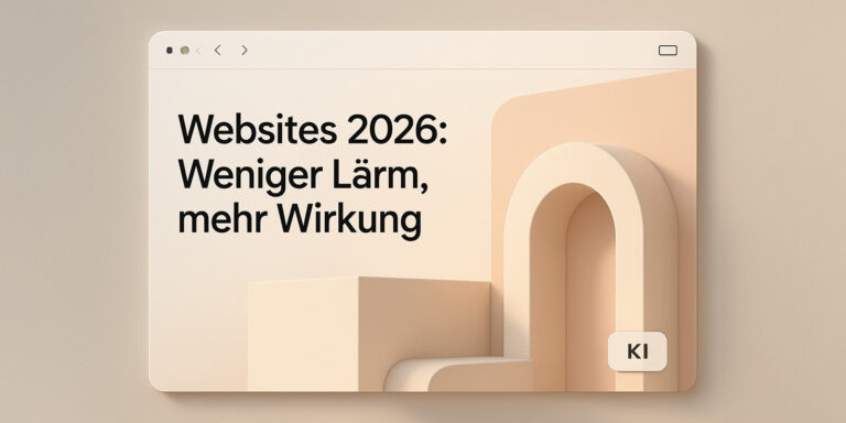 Websites 2026: Weniger Lärm, mehr Wirkung